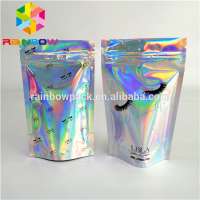 Holographic Iridescent Cosmetics Bag Body Scrub Packaging Holographic Plastic Ziplock Bag