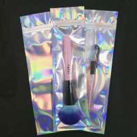 4x6 holographic plastic packaging transparent  mylar  ziplock bag for cosmetic brush