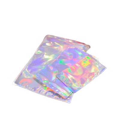 Holographic Shinny Mylar bags Eyelash Kit Cosmetic Packaging Bag self-adhesive bag