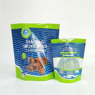 Dried Fish Packaging Bag Ziplock Packaging Plastic Bag with Clear Window for Food